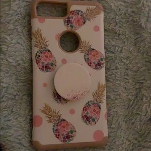 Pineapple iPhone 8 Plus Case with pop socket